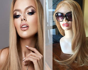 Honey Blonde (#27) Remy Human Straight Hair Lace Wig