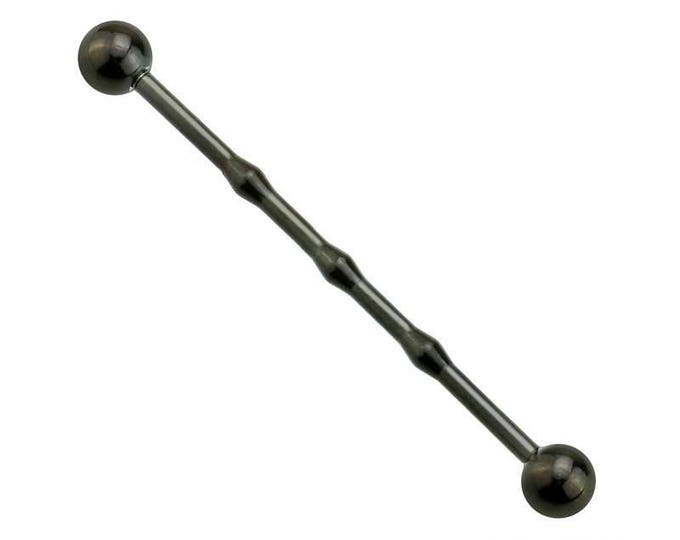 IP Plated 316L Surgical Steel Industrial Barbell Medium Diameter with 3 Knot