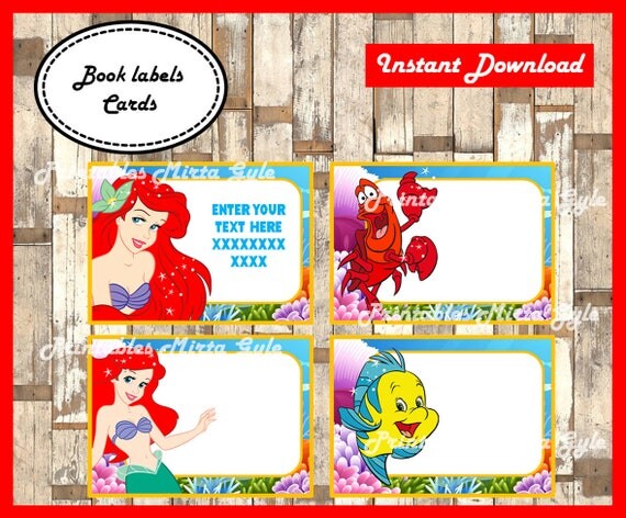 The Little Mermaid School label name label name tag