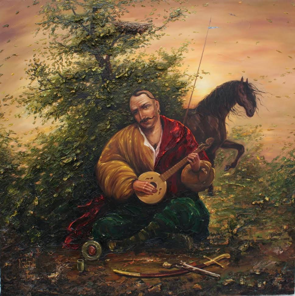 Kozak Mamai Kozak oil painting Kozak and horse Historical