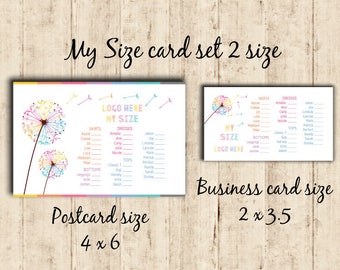 Newest style include - LLRoe Home Office Approved My Size Chart 4x6 size Printable - Digital File Only