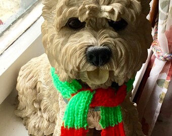 Knitted dog scarf | Etsy