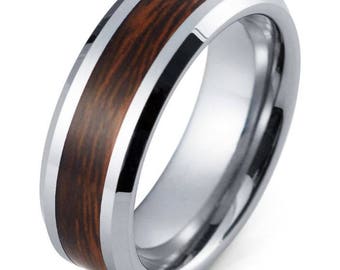 tungsten ring koa wood wedding band tungsten carbide 8mm koa wood ring female male wedding band - Koa Wood Wedding Rings tungsten ring koa wood wedding band tungsten carbide 8mm koa wood ring female male wedding band - Koa Wood Wedding Rings