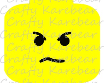 Unamused Lego Face SVG Digial File Download