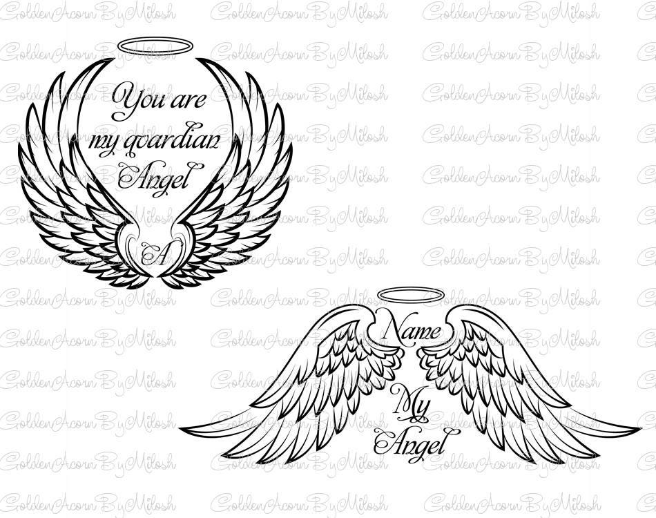 Download Angel wings Svg Dxf Png Eps Files Vector feathered wings