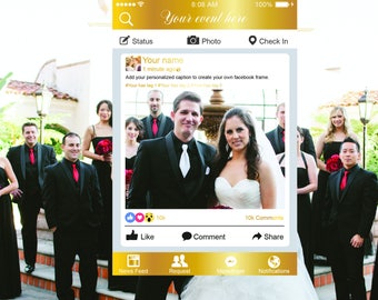 Facebook Frame Photo Booth Prop Fully, Photo Booth Prop, Photobooth, Wedding Photo Prop,, Instagram frame, baby shower frame, Facebook frame