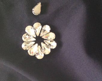 Rhinestone has sew 8 * 13 silver Crystal