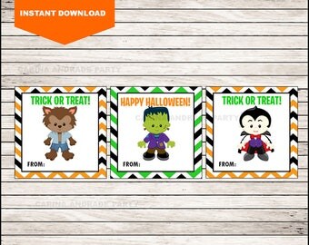 Monster Scabs Thank You Tags - Halloween Tags - Halloween Favor Tags - Halloween Gift Tags - Halloween Labels - Halloween Treat Tags