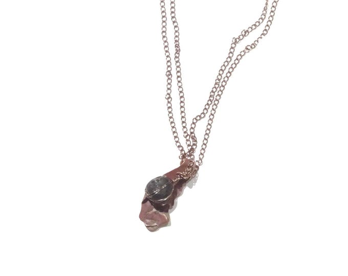 Very Unique found copper layered with a purple glass - Wire Wrapped copper wire - For Her - Beautiful Necklace