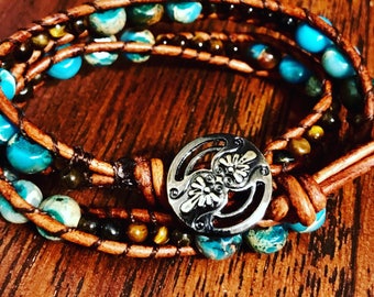 Leather Double Wrap Bracelet