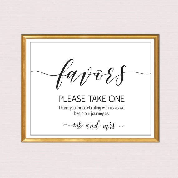 Wedding Favor Sign Favors Sign Wedding Favor Printable