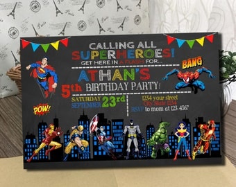 Superhero Invitation, Superhero Birthday Invitation, Superhero, Superhero Birthday, Superhero Birthday Party, Super hero Invitation