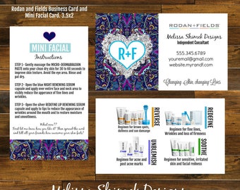 Boho Rodan and Fields mini facial card and business card DIGITAL file/ Size 3.5x2