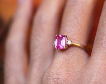Genuine Pink Gemstone Ring