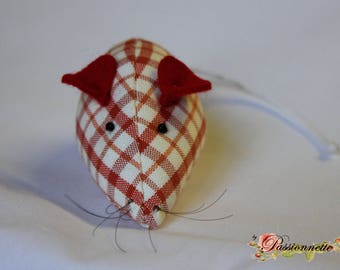 Handmade fabric green mouse