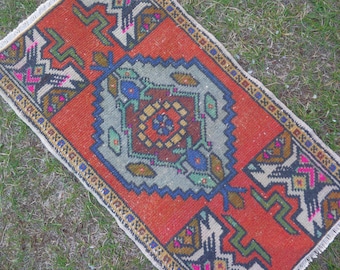 Decorative Rug, Small Size Rug, Bath Mat, Bathroom Rug, Entryway Rug, Floor Rug, Small Turkish Rug, Small Oushak Rug, Doormat Rug