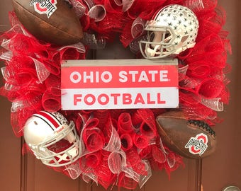 Ohio State Buckeye Football Wreath