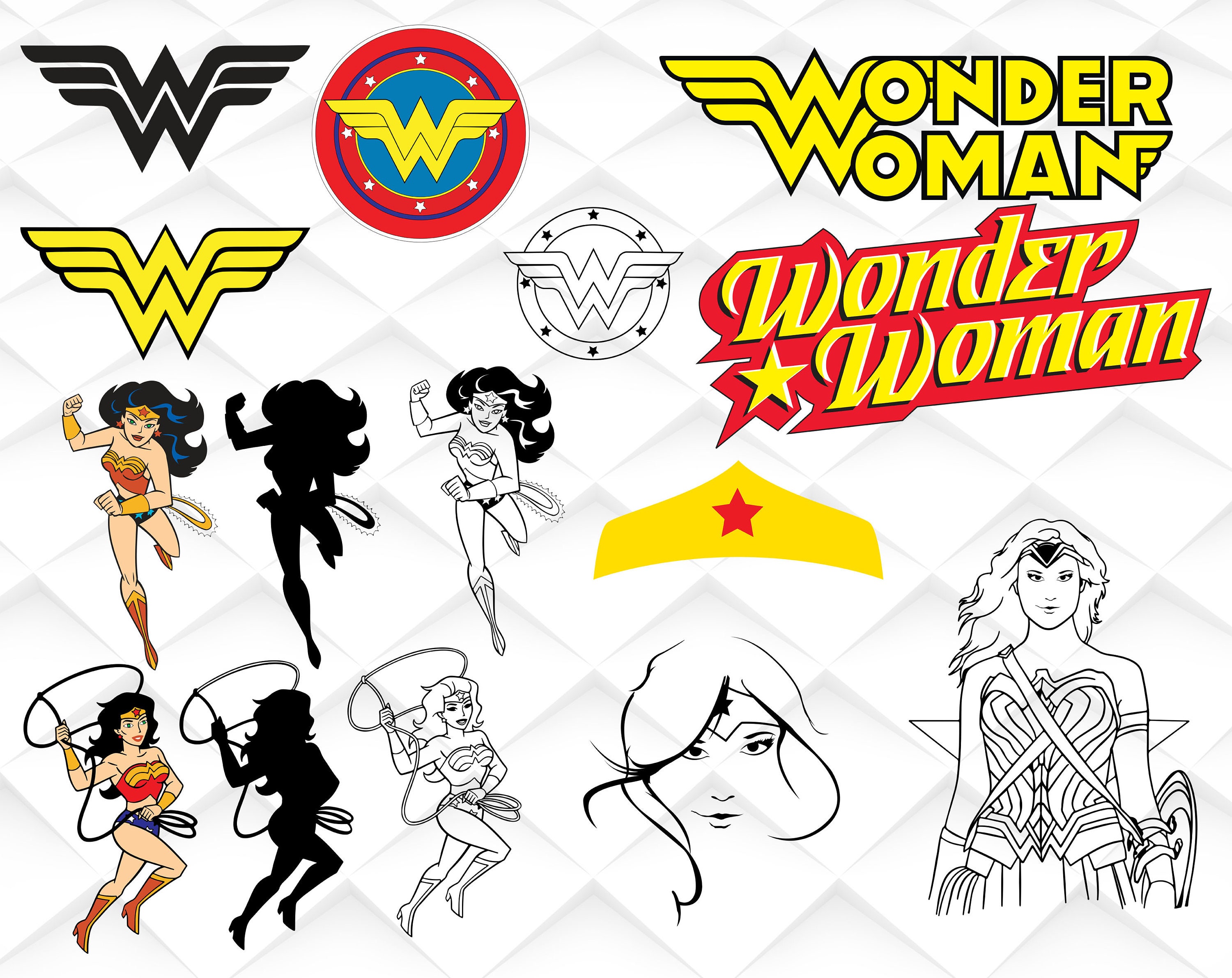 Download Wonder Woman svgdxfpng for Design/Print/ Silhouette