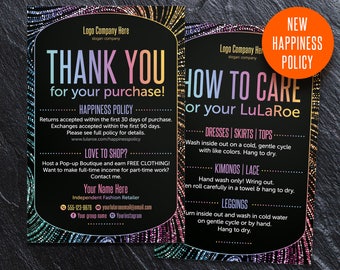 Thank You card, Care card, Thank You Cards, New happiness policy, home office approved font & color, consultant, llr business cards, TC 1