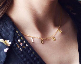 Gothic Choker Necklace, Personalized Choker Necklace, Gothic Necklace, Name Plate Necklace, Custom Choker, Sterling Silver 925k, Gold Filled