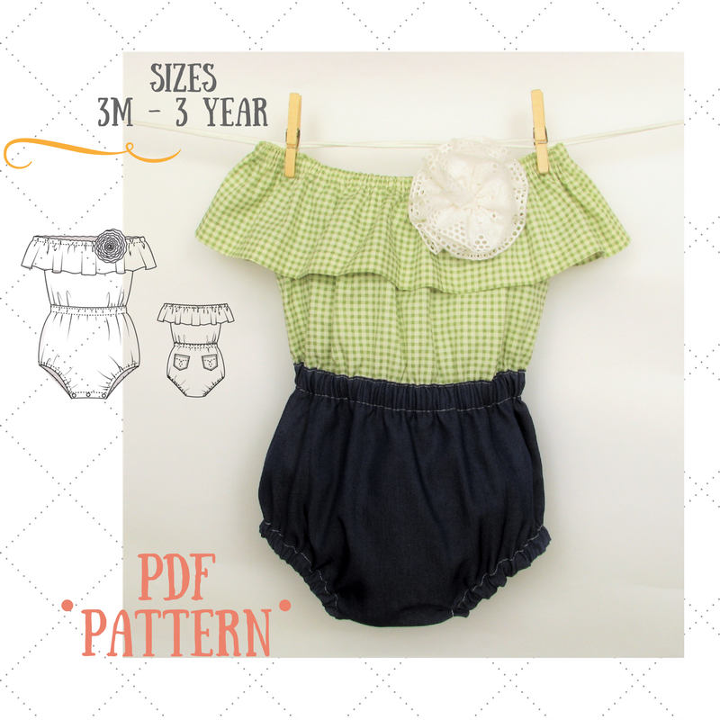 Baby romper PDF sewing pattern Bubble Romper PDF Sunsuit
