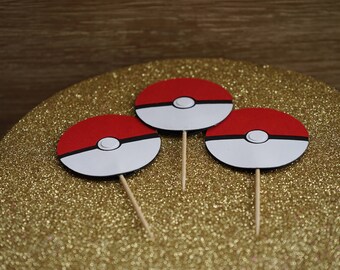 Pokemon Party/ Pokemon cupcake topper/ Pokemon Go party