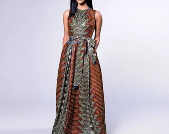 African Print Maxi Dress/Maxi dress/Ankara maxi dress/sleeveless maxi dress/long maxi dress/African clothing/African dress/African fabric