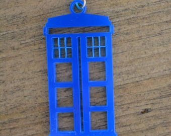 Tardis laser cut necklace