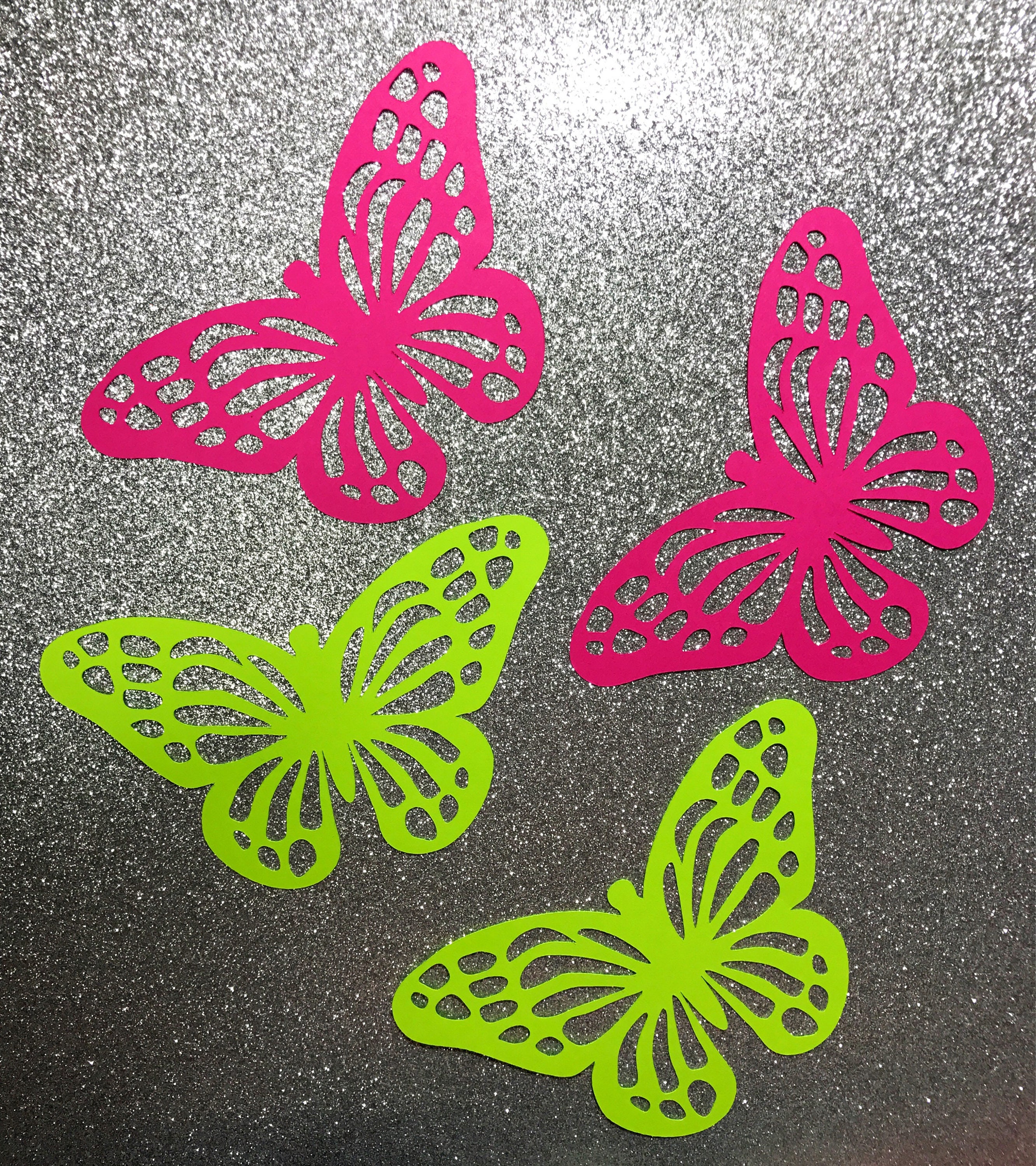Butterfly Cutouts, Set of 6, butterfly die cuts, Custom colors