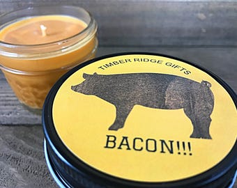 Bacon Candle, Soy Candle, Novelty Gift, Manly Gift, Unique Candles, Redneck Gift, Funny Food Gift, Gift For Men, Jar Candles, Weird