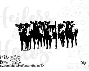 Herd behind fence svg, pdf, png, eps, dxf, cut file for cricut and silhouette, use for t-shirts, decals, and yeti cup designs