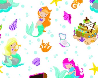 Mermaid knit fabric- custom knit fabric -knit fabric -mermaid knit -mermaid fabric -knit mermaid fabric -knit fabric by the yard -mermaids