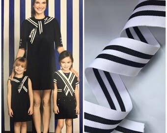 Gucci ribbon black and white 4 cm wide. Grosgrain ribbon. Or 1,6 inch wide