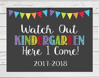 First Day of School Sign, 1st day Kindergarten,Kindergarten sign, Kindergarten Here I come Sign,Back to School Sign INSTANT DOWNLOAD