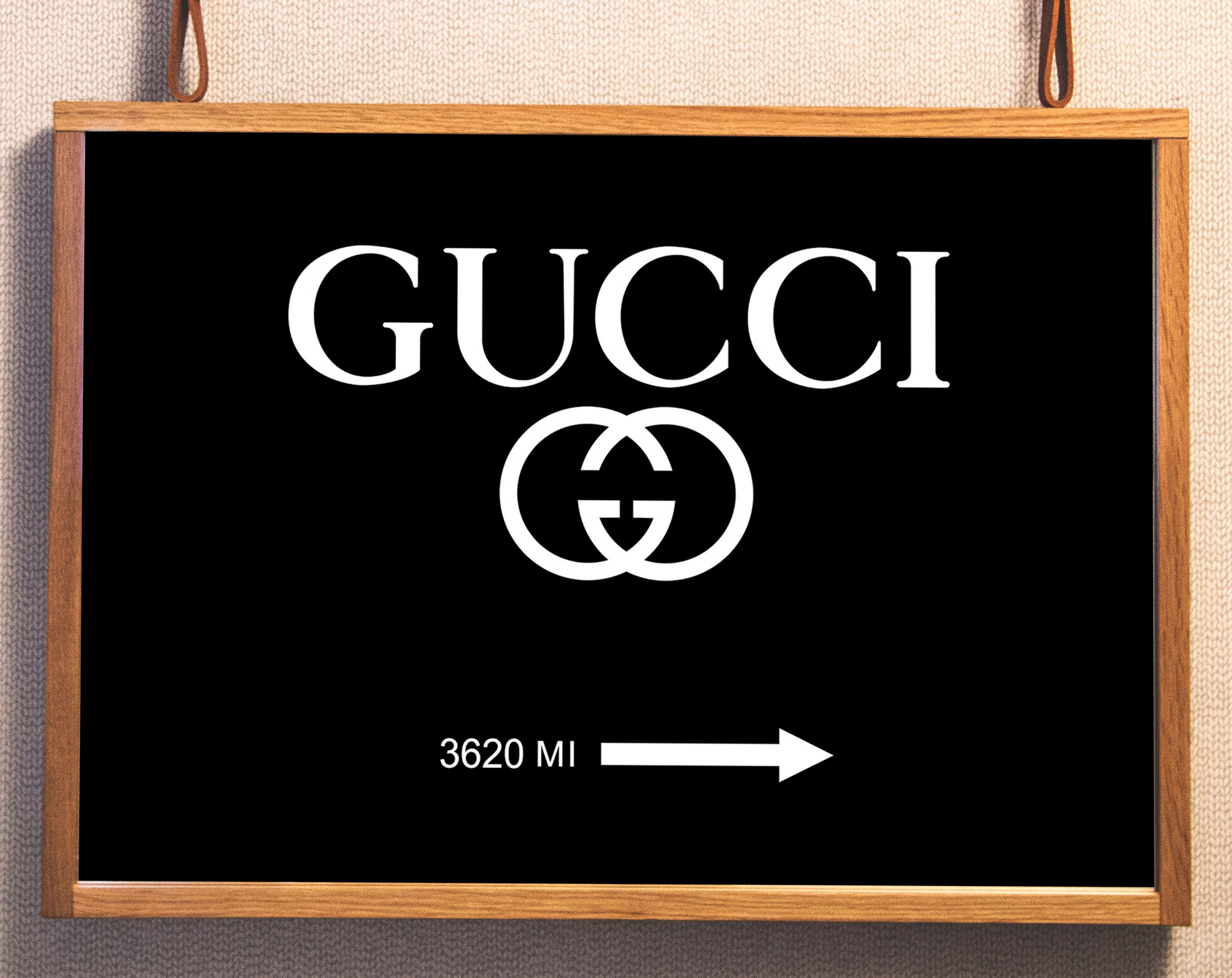 Gucci Distance Mark Poster. Gucci Sign print. Gucci wall art.