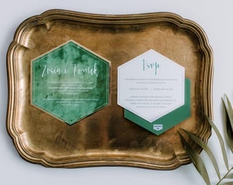 Emerald invitation  Etsy