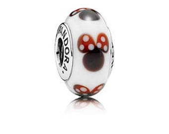 NEW Authentic Pandora Classic Disney Minnie Murano Glass charm 791634