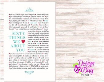 sixty things we love about you - Poster