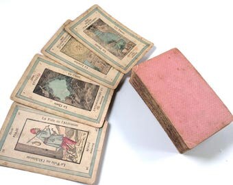 c.1885 Old Tarot Deck 78 Cards Lismon Parisian Grand Etteilla VERY RARE EDITION