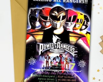 Power Rangers,Power Ranger Invitation,Power Rangers Birthday,Power Ranger Party,Power Ranger Birthday Invitation,Power Rangers Invite