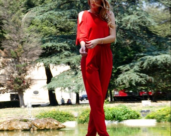 Jumpsuit, Loose jumpsuit, Summer Jumpsuit, Red jumpsuit, Casual Jumpsuit, Black Jumpsuit, Women Jumpsuit, Womens Jumpsuit, Sexy jumpsuit
