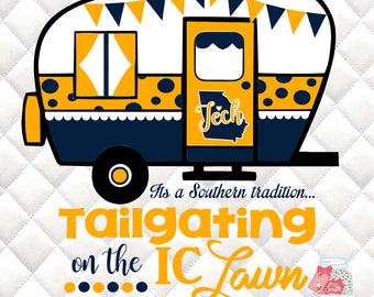 Georgia Tech Camper - Tailgating on IC Lawn - Southern Tradition - SVG, Silhouette studio bundle - design download