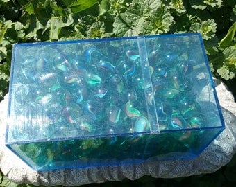 Vintage Marbles/Rainbow/Tiger Eye/Primitive Childrens Games/Craft Accessories/Collection/Case/
