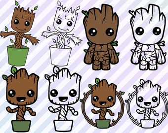 Baby Groot Svg, Guardians of the galaxy Cutfiles, Clipart, Groot dxf, eps Guardians of the galaxy groot Vinyl/T shirt design, Groot Cut file