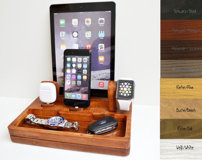 Apple Watch stand iphone charging station gift Apple Watch charging station station stand IDOQQ Ultimate 4 (Mahogany) station, iphone X