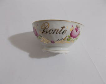 Vintage French Cafe au Lait Bowl Roses "bonte"