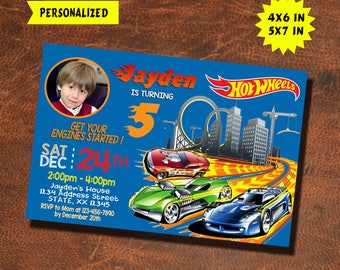 Hot Wheels Invitation / Hot Wheels Birthday / Hot Wheels Party / Hot Wheels Invite / Hot Wheels Birthday Invitation / Hot Wheel Party Invite