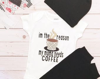 Baby Coffee Bodysuit | Funny Romper | Funny Baby Clothes | Funny Onesie | Coffee Bodysuit | Coffee Onesie | Coffee Baby bodysuit | Baby Gift