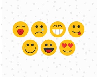 Sale! Emoji SVG Collection - Emoji SVG - Emoji PNG - Emoji Clipart - Cricut svg Files - Silhouette svg Files