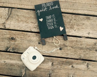 Polaroid Guest Book Sign - Wedding Sign - Easel - Chalkboard Sign - Polaroid Guest Book